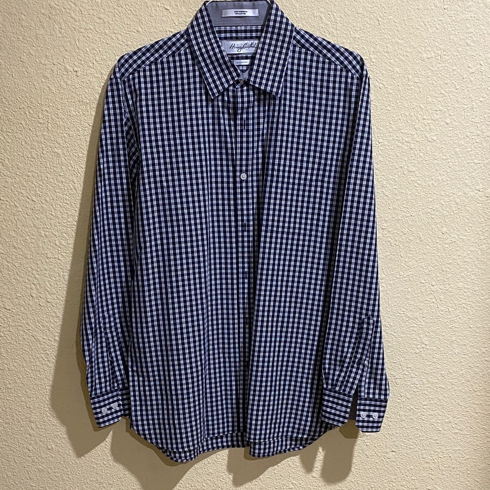 Men's Dark Blue Checkered Shirt